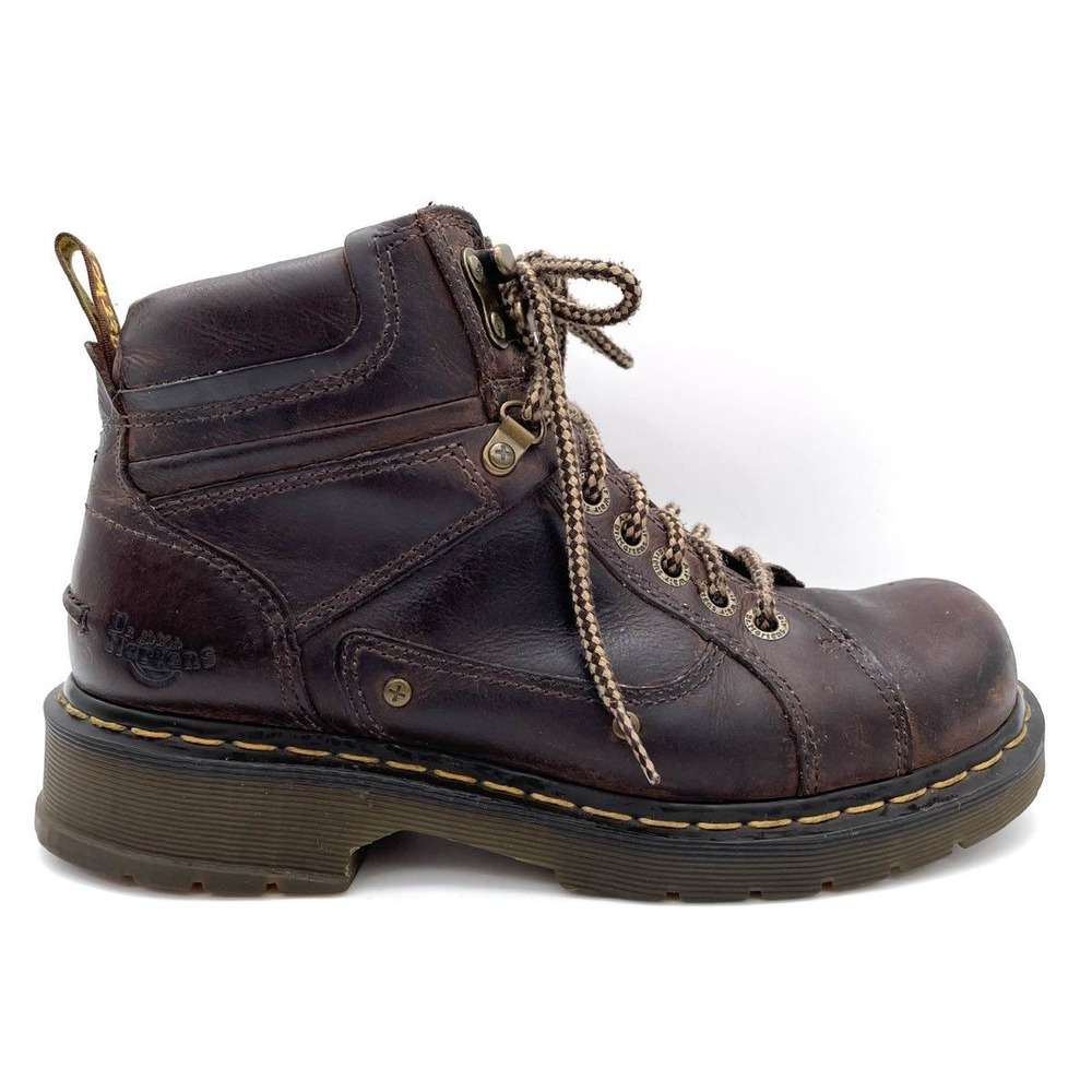 Vintage Dr. Martens Soren Dark Brown Leather Chunky Boots Size Men 8 Women 9